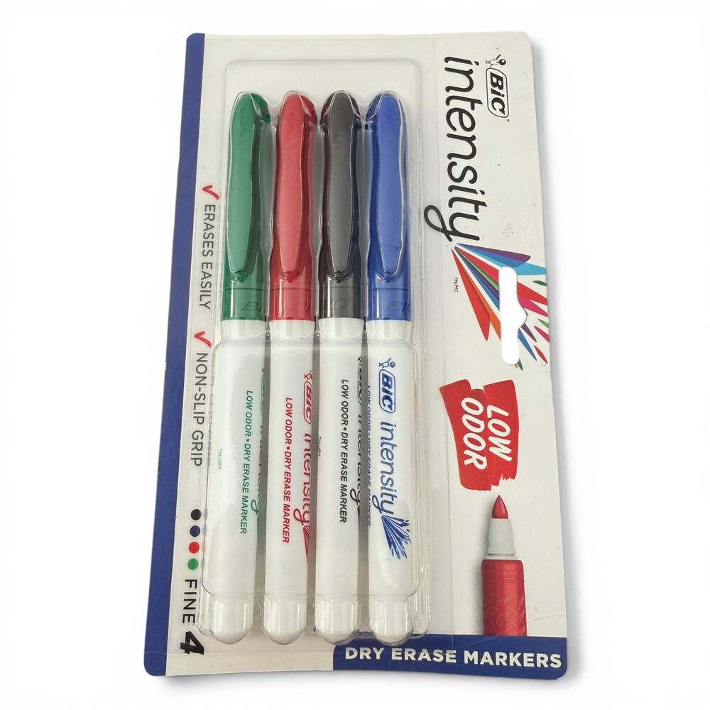 BIC 4 Fine Tip Multi Color Intensity Low Odor Dry Erase Marker